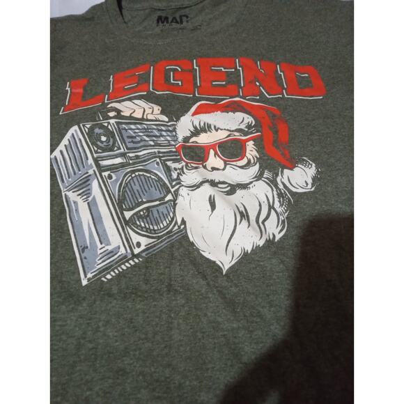 MAD Engine Other - Mad Engine Legend Santa Holding A Boom Box Graphic Tee Size Large Gray
